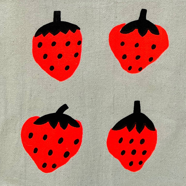Strawberry Tea Towel - Red