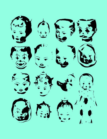 Teal Clown Print