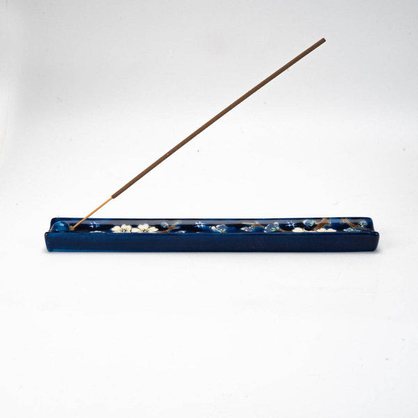 Handpainted Ceramic Incense Holder - Plum Blossoms