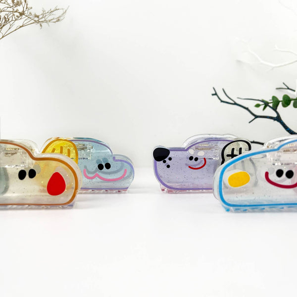 Translucent Glitter Dog Hair Claw Clip