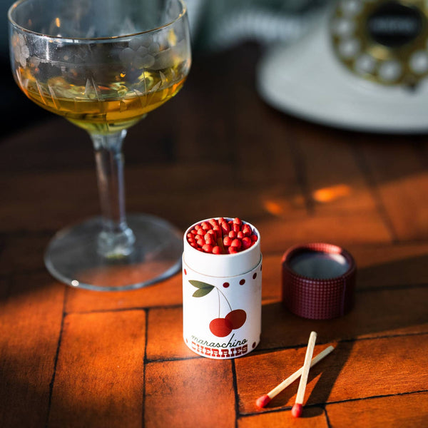 Cocktail Garnish Match Jar - Cherries
