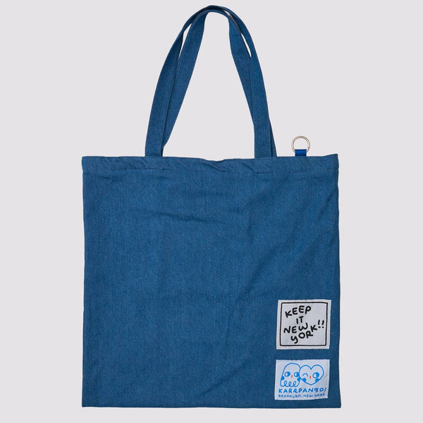 Walk More Places: Larger Denim Tote Bag