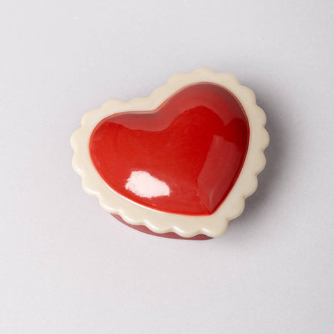 Ceramic Heart Trinket Box