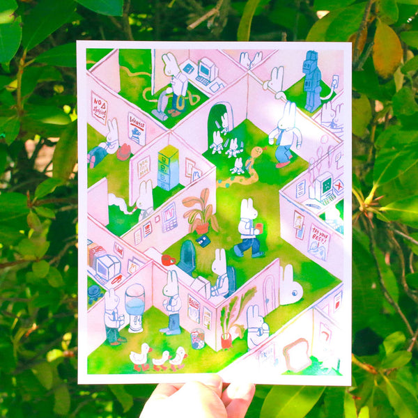 'A Day At the Office' Art Print