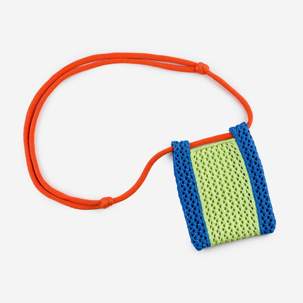 Raffia Phone Sling - Lime Cobalt