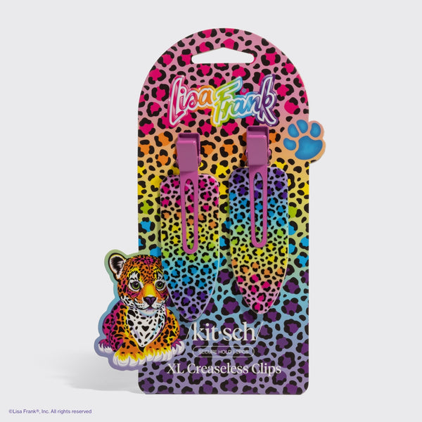 Lisa Frank X Kitsch Xl Creaseless Clips - Rainbow Leopard