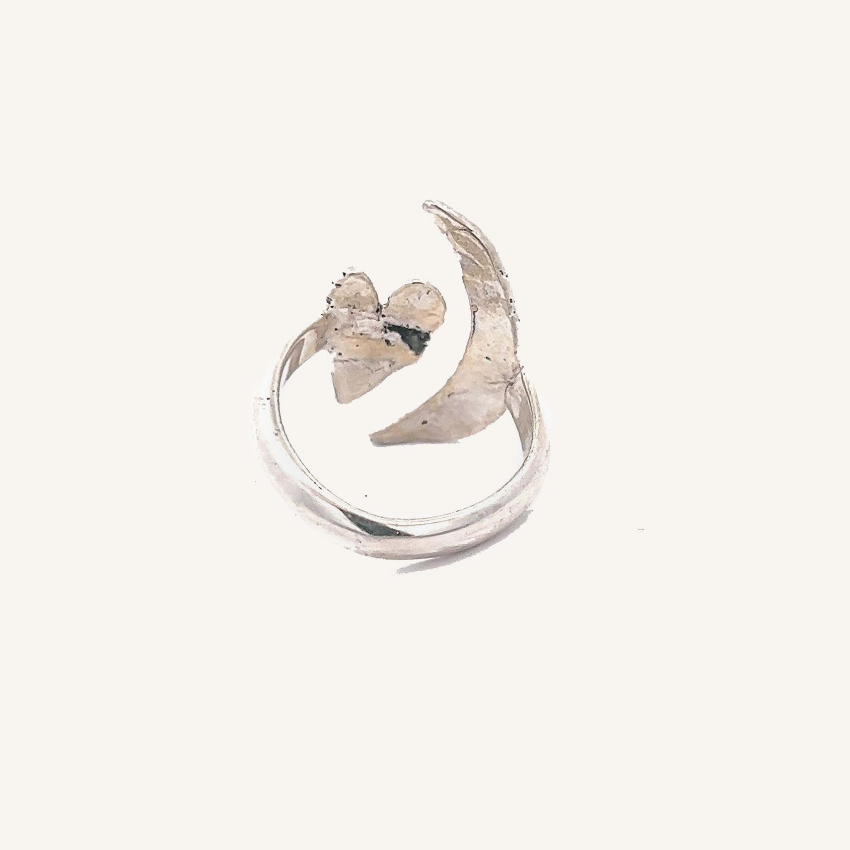 Artemis Moon and Heart Ring - Sterling Silver – All The Feels