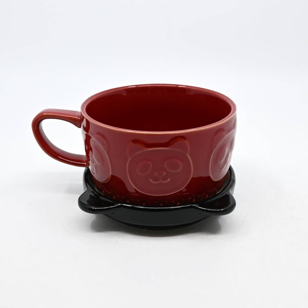 Panda Coffee Mug with Saucer Lid
