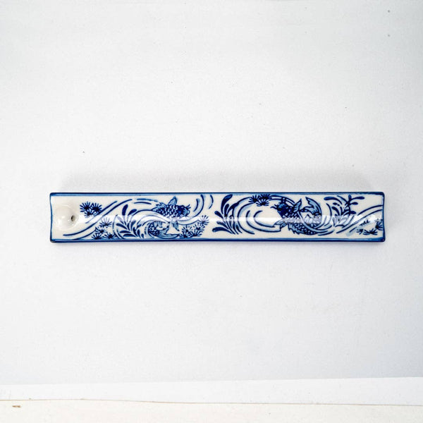 Handpainted Ceramic Incense Holder - Koi Fish