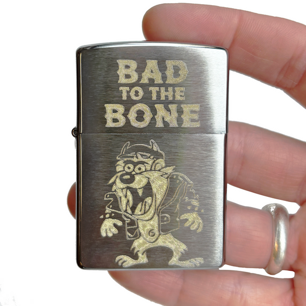 Bad to the Bone Lighter - Brushed Chrome