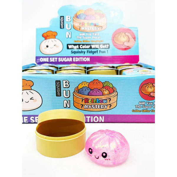 Mystery Mini Glitter Dumpling Squishy with Steamer