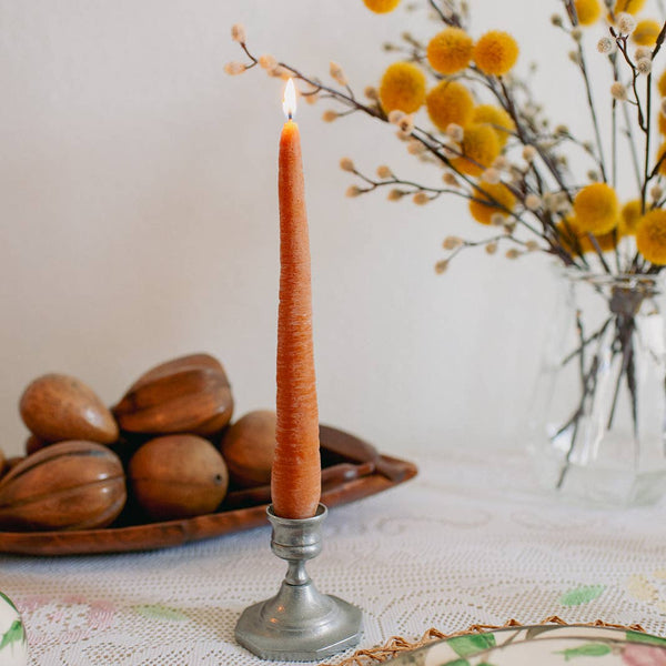 Beeswax Carrot Taper Candles