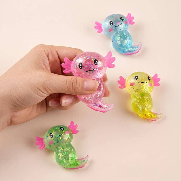 Glitter Axolotl Squishy Toy