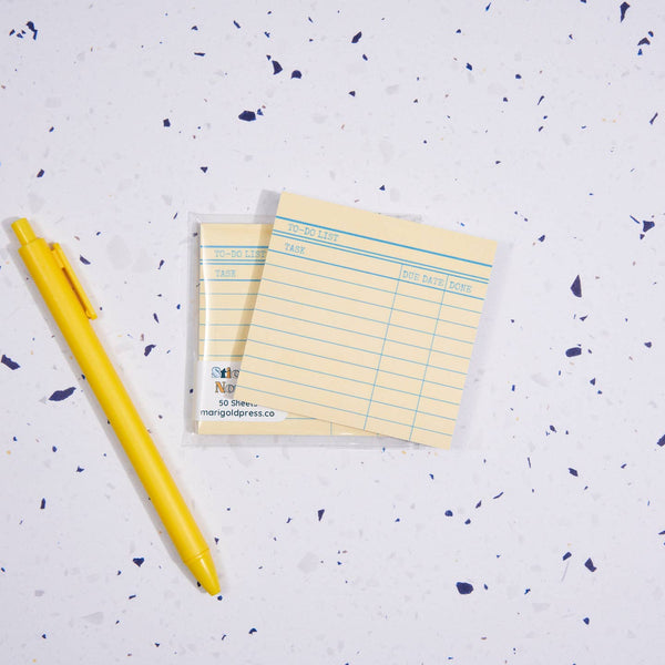 Library Card Post-It ® Sticky Notes - Yellow