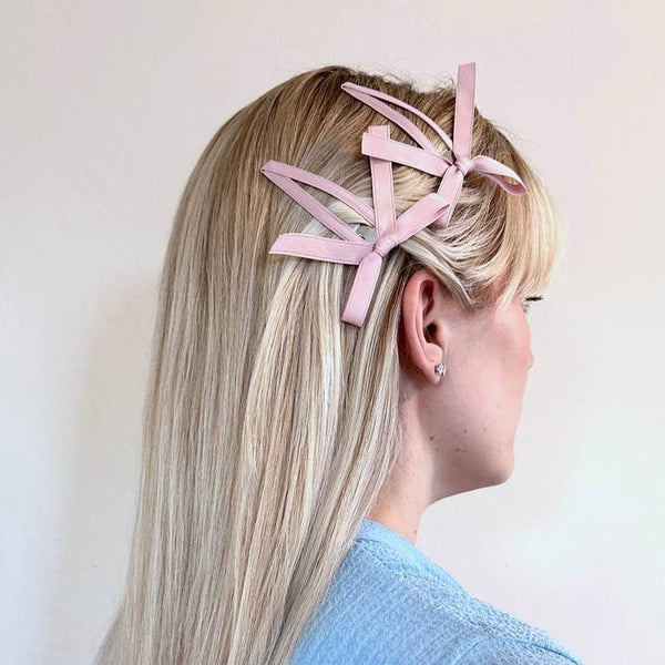 2pc Ballet Bow Barrettes - Pink