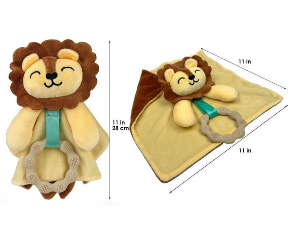 Plush Security Blanket & Teether Toy - Lion