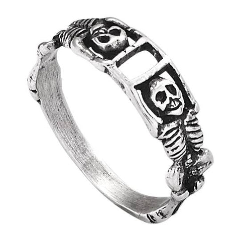 Backbending Skeletons Sterling Silver Ring