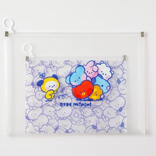 BT21 Clear Zipper Pouch Set - Purple