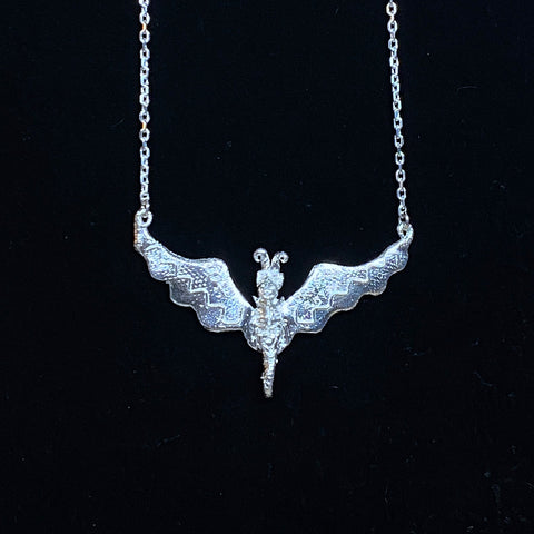 Bat Necklace - Sterling Silver