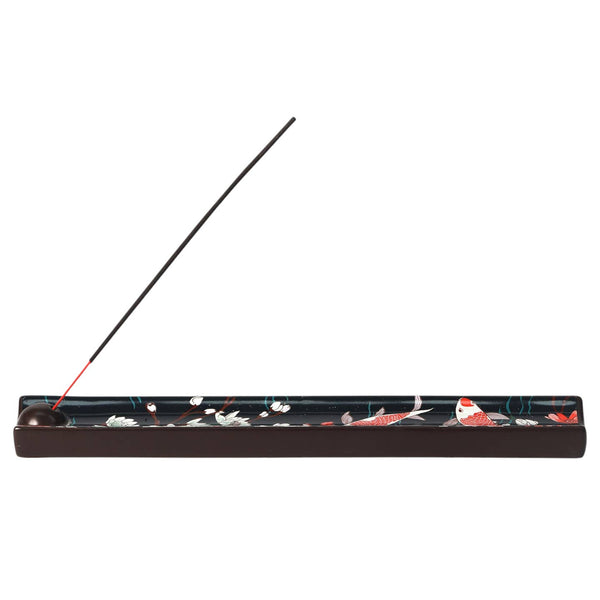 Handpainted Ceramic Incense Holder - Japanese Koi Fish