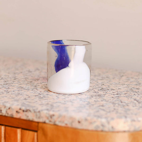 Hand Blown Wine/ Cocktail Glass Tumbler - Azul