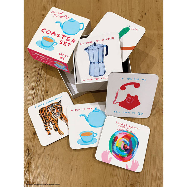 David Shrigley Art Coaster Set - 6pc