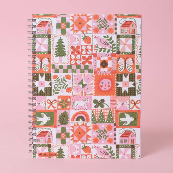 Folk Quilt Spiral Notebook
