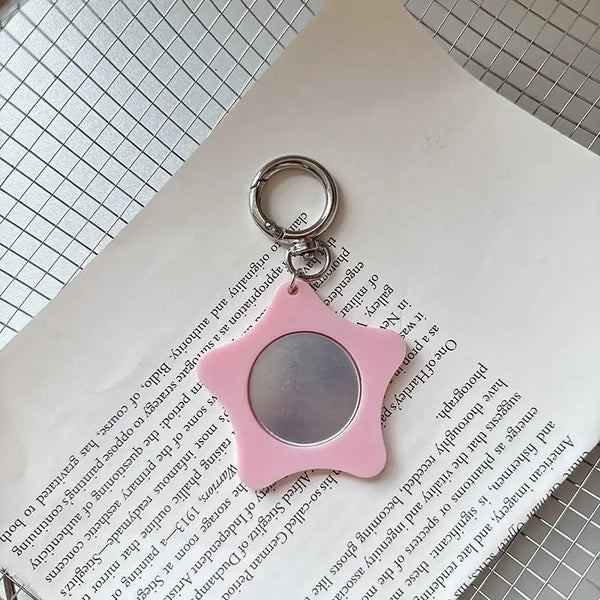 Star Shaped Mini Mirror Keychain