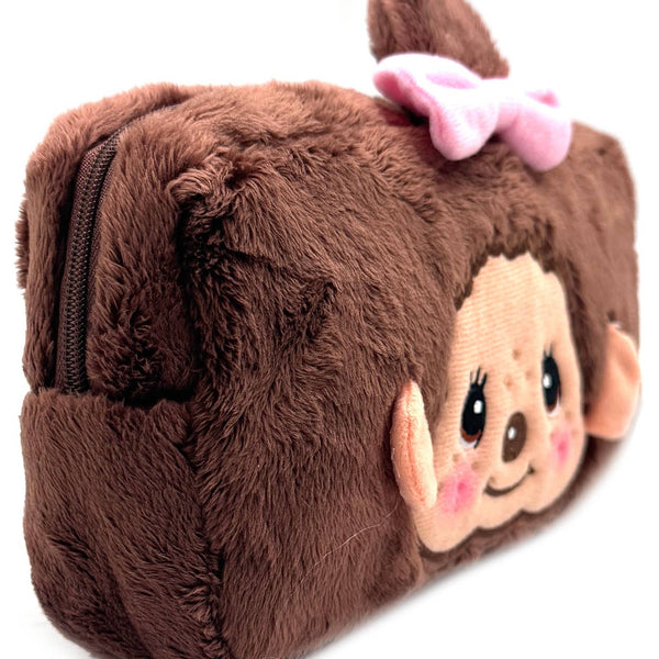 Monchhichi-Chan Face Plush Cosmetic Bag