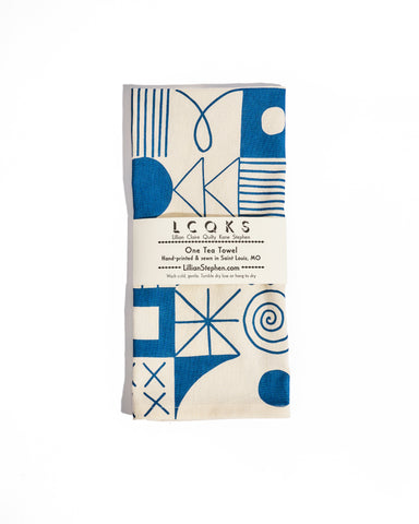 Symbols Tea Towel - Bluebird