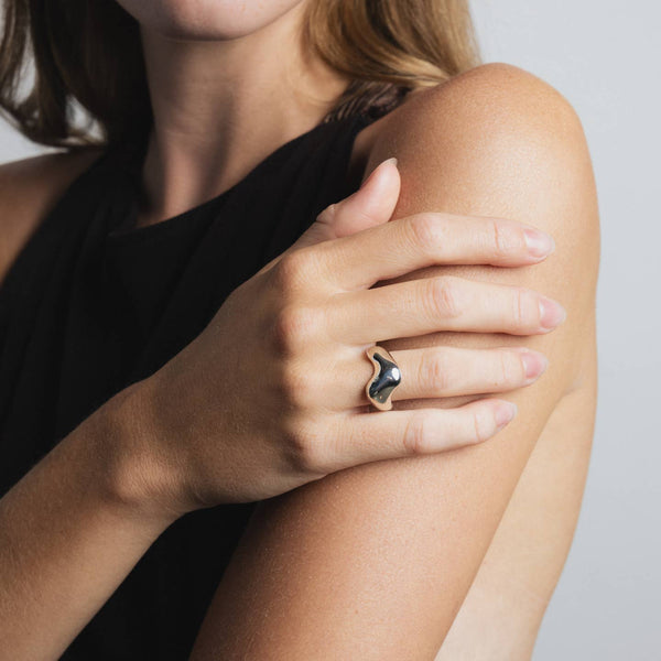 Bean Ring in Sterling Silver