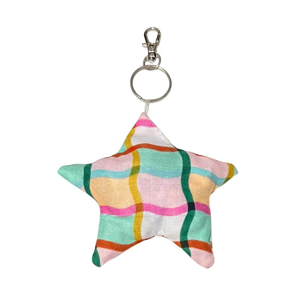 Colorful Grid Star Bag Charm