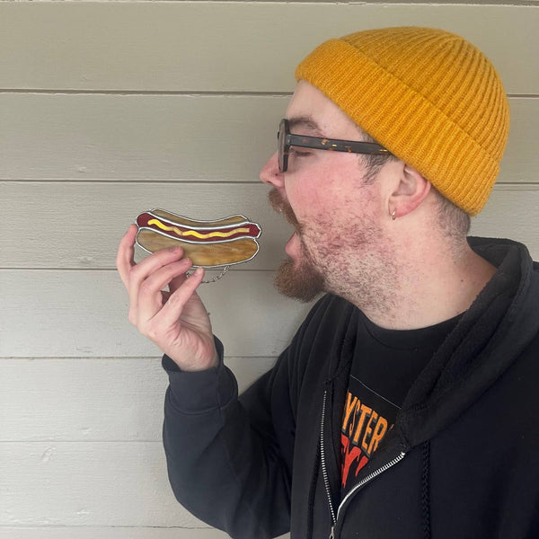 Hot Dog Stained Glass