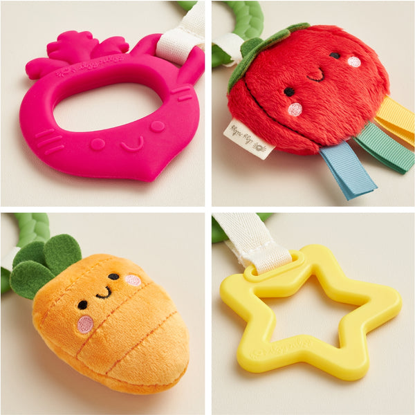 Bitzy Busy Ring™ Teething Activity Toy - Veggies