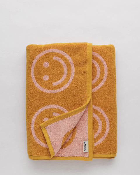 Bath Towel - Marigold Peach Happy