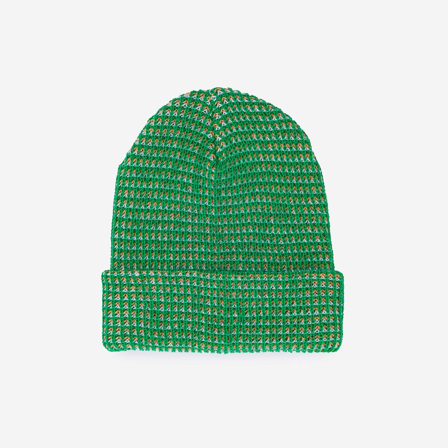 Simple Grid Knit Beanie - Kelly Green