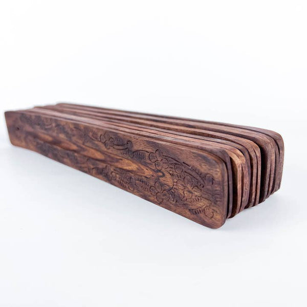 Floral Wood Incense Holder