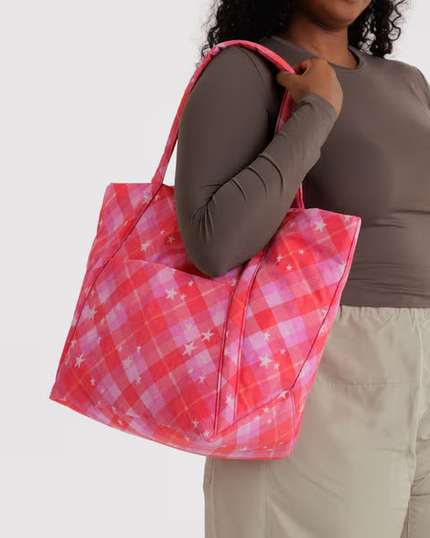 Cloud Bag - Pink Star Plaid