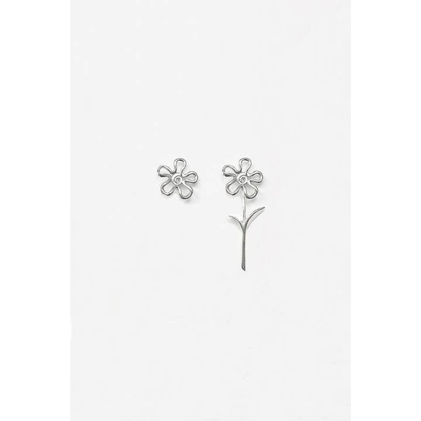 Flora Studs And Stem Earrings in Sterling Silver