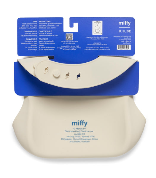 Miffy Flower Fields Silicone Bib - Eggshell