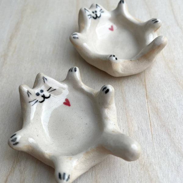 Handmade Ceramic Cat Ring Dish