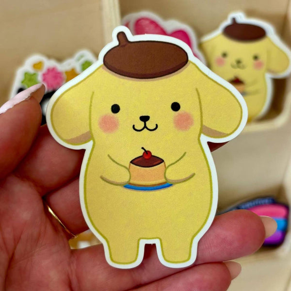 Pom Pom Dog Waterproof Sticker
