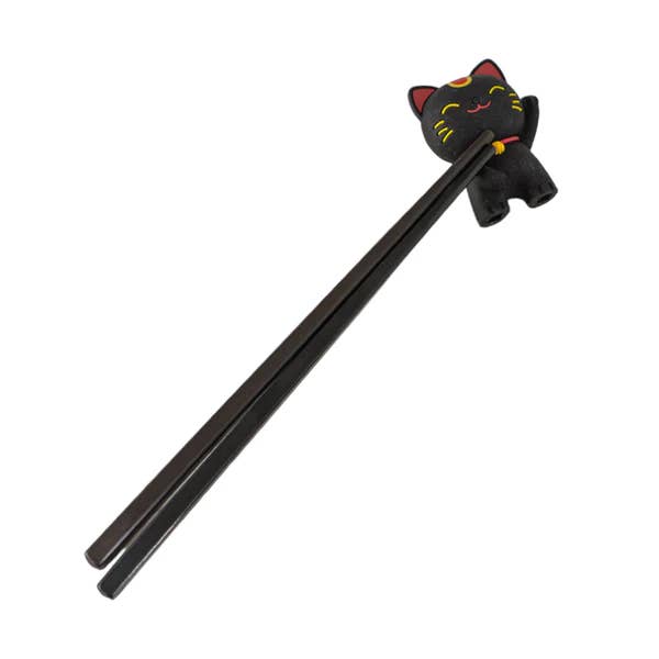 Lucky Cat Training Chopsticks - Black
