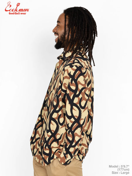 Cookman Work Shirts Long Sleeve - Tribal Camo: Beige