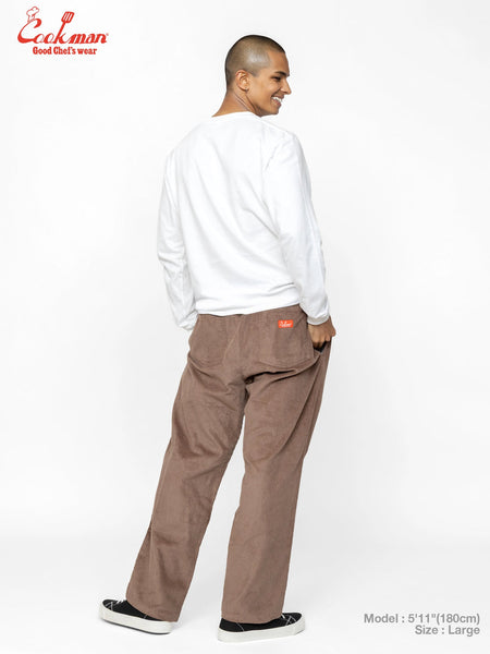 Cookman Chef Pants Corduroy Semiwide - Cocoa