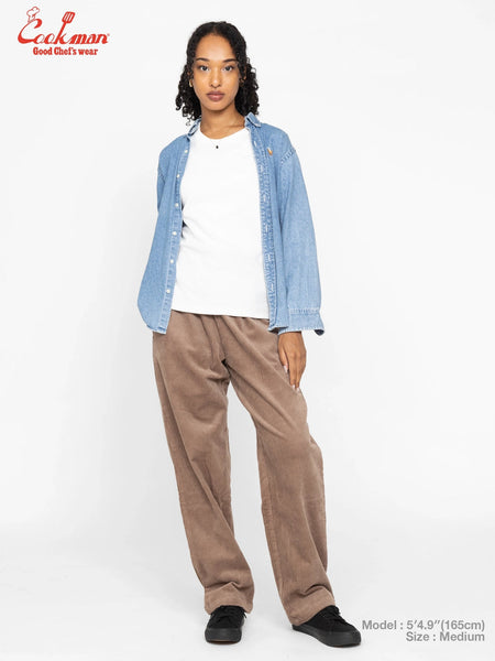 Cookman Chef Pants Corduroy Semiwide - Cocoa