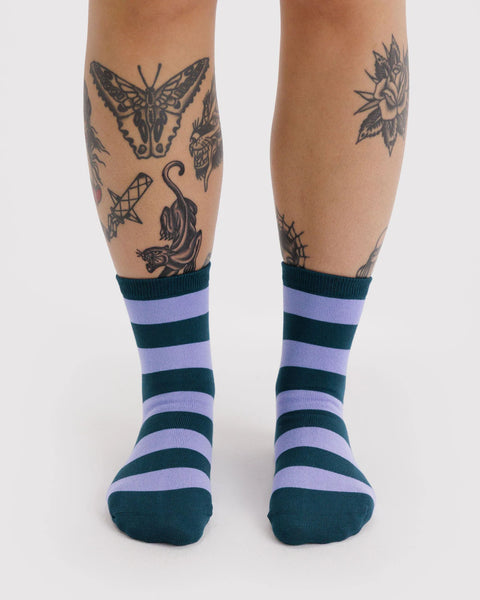 Crew Socks - Malachite Stripe