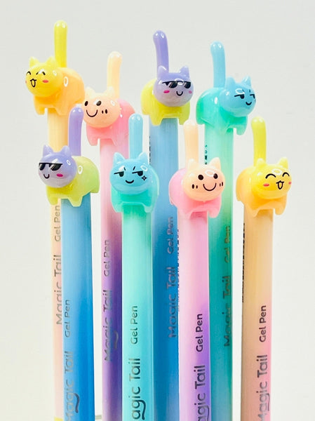 Colorful Cat Tail Retractable Gel Pen