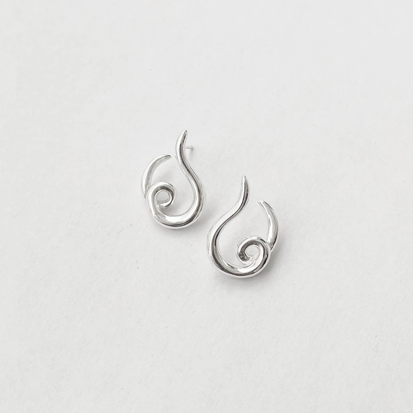 Loop Stud Earrings in Sterling Silver