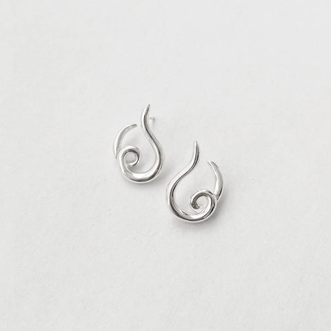 Loop Stud Earrings in Sterling Silver